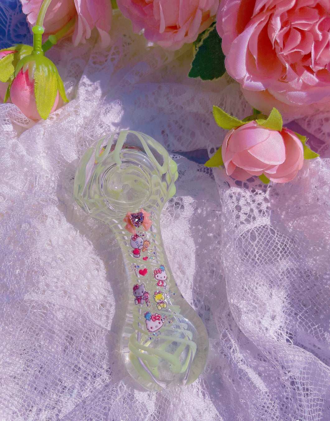 Hello Kitty Glass W Pixie Crystals