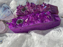 Load image into Gallery viewer, Violet Aura Quartz Crystal Gemstone Cluster Pipe
